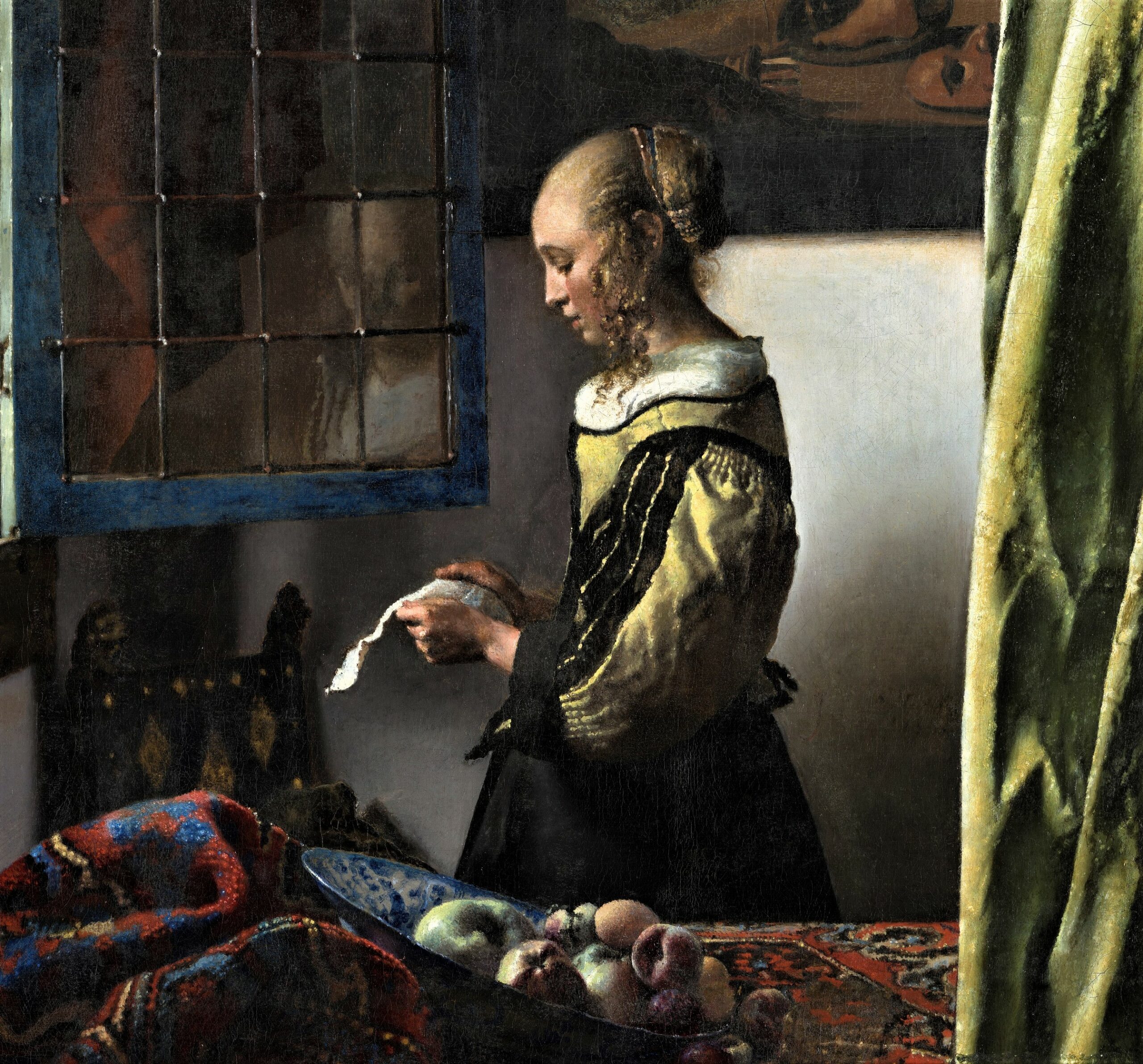 AM-1336_Vermeer, Johannes – Brieflesendes Mädchen am offenen Fenster; Gesamtaufnahme nach der Restaurierung 20210125, Restaurator Dr. Christoph Schölzel
